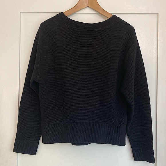 Aritzia Wilfred free Suzanna ribbed zipper side Sweater100% cotton black⭐️⭐️⭐️⭐️ - Picture 4 of 16